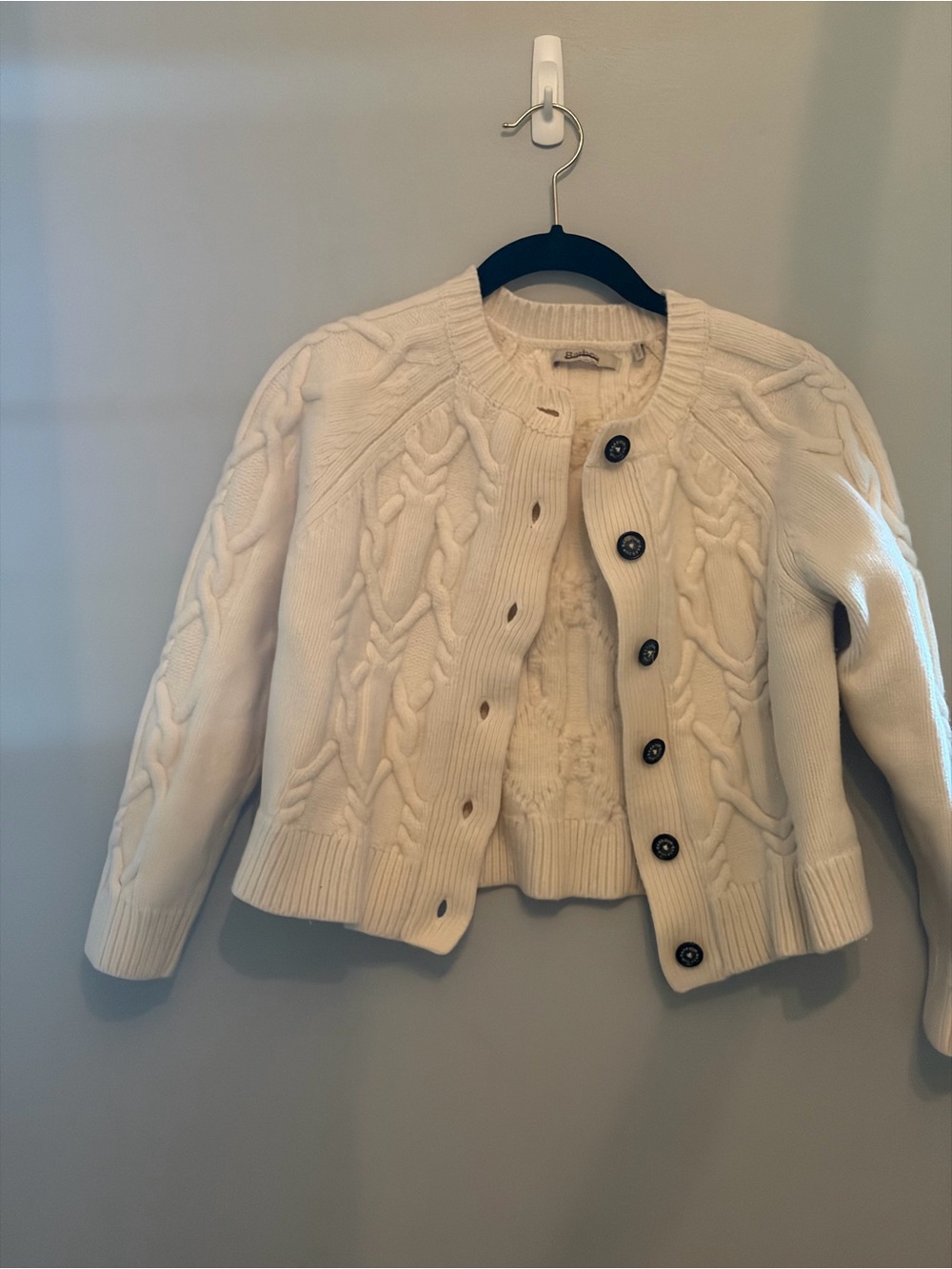 Barbour Ivory Cable Knit Button Cardigan